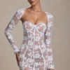 Andreia Minikleid mit Korsett und Spitzenverzierung in Weiß Andreia Minikleid mit Korsett und Spitzenverzierung in Weiß