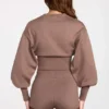 Antonia Strick-Mini-Shorts mit mittlerer Leibhöhe in Mokka
