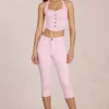 Anessa Capri-Jeans mit mittlerer Leibhöhe in Blossom Pink