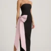 Angelique trägerloses Maxikleid mit Schleifendetail in Schwarz Angelique trägerloses Maxikleid mit Schleifendetail in Schwarz