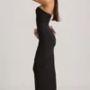 Angelique trägerloses Maxikleid mit Schleifendetail in Schwarz Angelique trägerloses Maxikleid mit Schleifendetail in Schwarz
