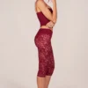 Annalisa Caprihose mit Spitze in Kirschrot Annalisa Caprihose mit Spitze in Kirschrot