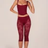 Annalisa Caprihose mit Spitze in Kirschrot Annalisa Caprihose mit Spitze in Kirschrot