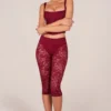 Annalisa Caprihose mit Spitze in Kirschrot Annalisa Caprihose mit Spitze in Kirschrot