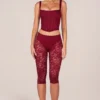 Annalisa Caprihose mit Spitze in Kirschrot Annalisa Caprihose mit Spitze in Kirschrot