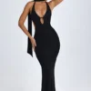Anneka Maxikleid mit Halterneck und Ausschnitt mit Schaldetail in Schwarz Anneka Maxikleid mit Halterneck und Ausschnitt mit Schaldetail in Schwarz