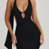Anneka Maxikleid mit Halterneck und Ausschnitt mit Schaldetail in Schwarz Anneka Maxikleid mit Halterneck und Ausschnitt mit Schaldetail in Schwarz