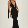 Anneka Maxikleid mit Halterneck und Ausschnitt mit Schaldetail in Schwarz Anneka Maxikleid mit Halterneck und Ausschnitt mit Schaldetail in Schwarz
