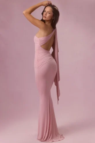 Annelise Jersey Brautjungfernkleid in Blush Pink