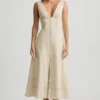 Aralisse A-Linien-Midaxi-Kleid aus Baumwollpopeline in Elfenbein Aralisse A-Linien-Midaxi-Kleid aus Baumwollpopeline in Elfenbein