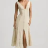 Aralisse A-Linien-Midaxi-Kleid aus Baumwollpopeline in Elfenbein Aralisse A-Linien-Midaxi-Kleid aus Baumwollpopeline in Elfenbein