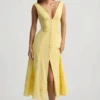 Aralisse A-Linien-Midaxi-Kleid aus Baumwollpopeline in Pastellgelb Aralisse A-Linien-Midaxi-Kleid aus Baumwollpopeline in Pastellgelb