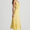 Aralisse A-Linien-Midaxi-Kleid aus Baumwollpopeline in Pastellgelb Aralisse A-Linien-Midaxi-Kleid aus Baumwollpopeline in Pastellgelb