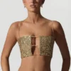 Ariana Verziertes Crop-Top mit Cut-outs in Gold Ariana Verziertes Crop-Top mit Cut-outs in Gold