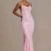 Ariette Premium-Maxikleid mit Verzierungen und offenem Rücken in Babyrosa Ariette Premium-Maxikleid mit Verzierungen und offenem Rücken in Babyrosa