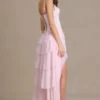 Arlette Premium-Korsettkleid mit verziertem Wasserfallausschnitt in Babyrosa Arlette Premium-Korsettkleid mit verziertem Wasserfallausschnitt in Babyrosa