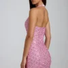 Arlona Minikleid mit Verzierungen und Neckholder-Ausschnitt in Rosa Arlona Minikleid mit Verzierungen und Neckholder-Ausschnitt in Rosa