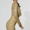 Arlowe Minikleid mit verziertem Rollkragen in Gold Arlowe Minikleid mit verziertem Rollkragen in Gold