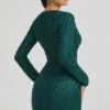 Arlowe Minikleid mit verziertem Wasserfallausschnitt in Blaugrün Arlowe Minikleid mit verziertem Wasserfallausschnitt in Blaugrün