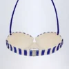 Ascona-Bikinioberteil mit Bügeln, Neckholder und Balconette-Schnitt in marineblauen Streifen
