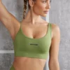 Asymmetrischer Sport-BH in Oliv