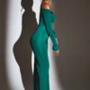 Audra Cut-Out-Maxikleid in Smaragdgrün Audra Cut-Out-Maxikleid in Smaragdgrün