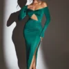 Audra Cut-Out-Maxikleid in Smaragdgrün Audra Cut-Out-Maxikleid in Smaragdgrün