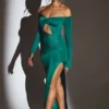 Audra Cut-Out-Maxikleid in Smaragdgrün Audra Cut-Out-Maxikleid in Smaragdgrün