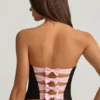 Audrina Cut-Out-Korsett-Oberteil mit Schleifendetail in Schwarz Audrina Cut-Out-Korsett-Oberteil mit Schleifendetail in Schwarz