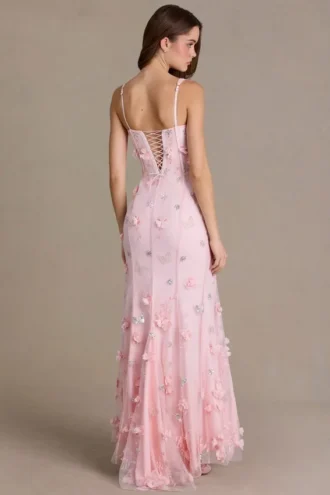 Aurelia Korsettkleid mit Verzierungen in Babyrosa