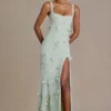 Aurelia verziertes Korsettkleid in Salbeigrün Aurelia verziertes Korsettkleid in Salbeigrün