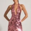 Avenza Minikleid mit Paillettenverzierung und Neckholder in Rosa Avenza Minikleid mit Paillettenverzierung und Neckholder in Rosa