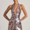 Avenza Minikleid mit Paillettenverzierung und Neckholder in Silber Avenza Minikleid mit Paillettenverzierung und Neckholder in Silber