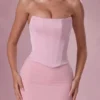Avielle Satin-Korsett-Brautjungfernkleid in Blush Pink Avielle Satin-Korsett-Brautjungfernkleid in Blush Pink