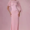 Velina Chiffon-Cape in Blush Pink