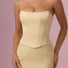 Avielle Satin-Korsett-Brautjungfernkleid in Buttergelb Avielle Satin-Korsett-Brautjungfernkleid in Buttergelb