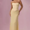 Avielle Satin-Korsett-Brautjungfernkleid in Buttergelb Avielle Satin-Korsett-Brautjungfernkleid in Buttergelb