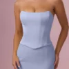Avielle Satin-Korsett-Brautjungfernkleid in Puderblau Avielle Satin-Korsett-Brautjungfernkleid in Puderblau