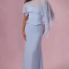 Velina Chiffon-Cape in Puderblau