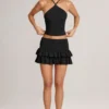Azaria Modal Rüschen-Mini-Skort mit mittlerer Leibhöhe in Schwarz Azaria Modal Rüschen-Mini-Skort mit mittlerer Leibhöhe in Schwarz