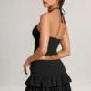 Azaria Modal Rüschen-Mini-Skort mit mittlerer Leibhöhe in Schwarz Azaria Modal Rüschen-Mini-Skort mit mittlerer Leibhöhe in Schwarz