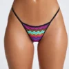 Azure By Oh Polly Bademode-Triangel-String-Bikinihose in Multicolor-Print