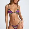 Azure By Oh Polly Bademode-Triangel-String-Bikinihose in Multicolor-Print