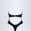 Bahari Cut-Out-Badeanzug mit Metallverzierung in Schwarz Bahari Cut-Out-Badeanzug mit Metallverzierung in Schwarz