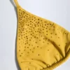 Baie verziertes Triangel-Bikinioberteil in Goldgelb