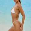 Bali verzierte String-Bikini-Unterteile mit Kordelzug in Weiß