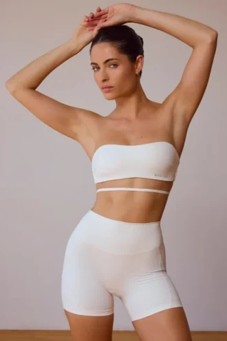 Bandeau-BH mit gekreuztem Rücken in Soft White