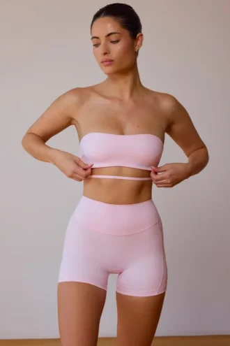 Bandeau-BH mit gekreuzten Trägern in Soft Pink
