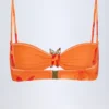 Baracoa Bikinioberteil mit Metallverzierung und Neckholder in Orange mit Orchideenprint Baracoa Bikinioberteil mit Metallverzierung und Neckholder in Orange mit Orchideenprint