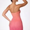 Basel Verziertes trägerloses Minikleid in Rot und Orange Ombré Basel Verziertes trägerloses Minikleid in Rot und Orange Ombré